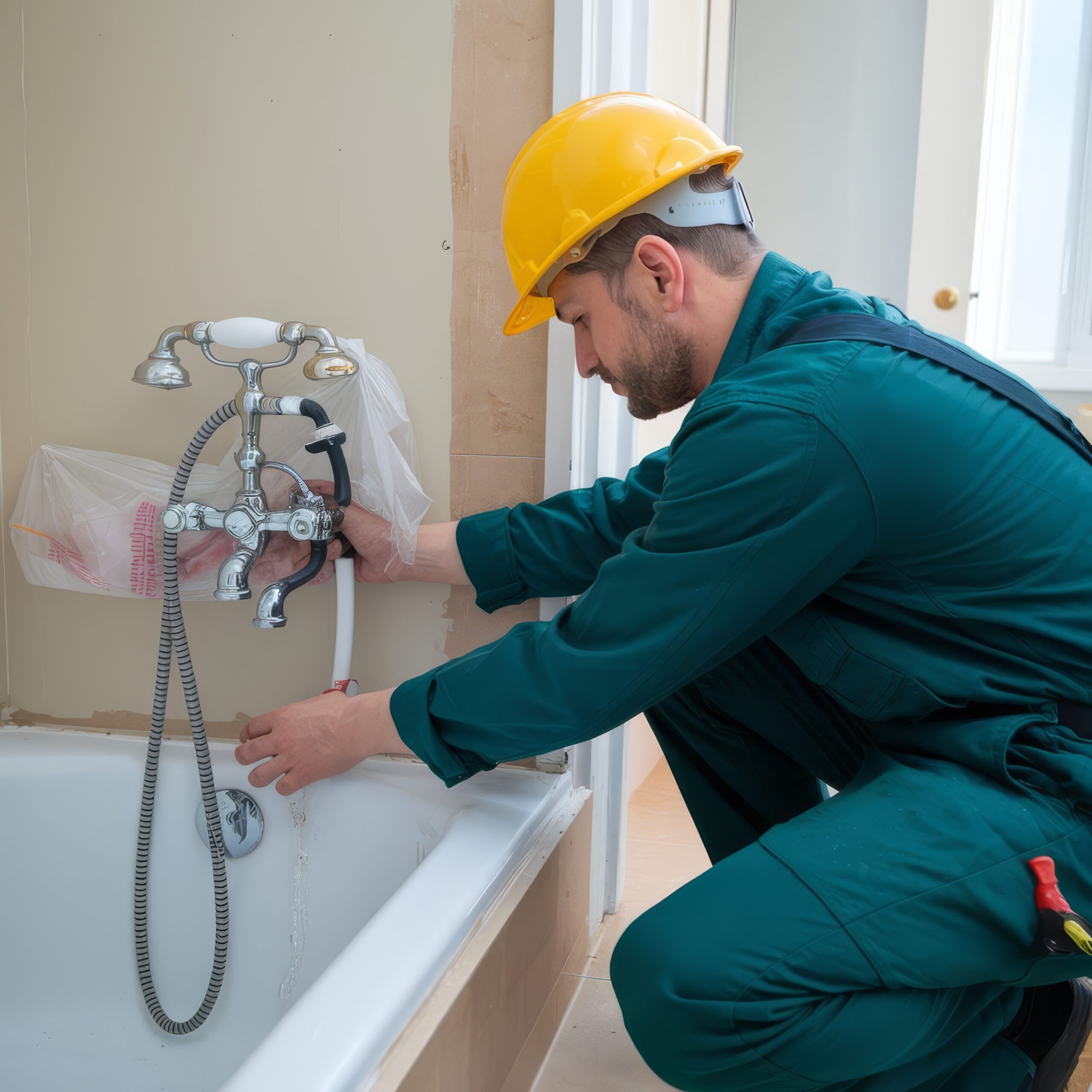 plumber installing new tap